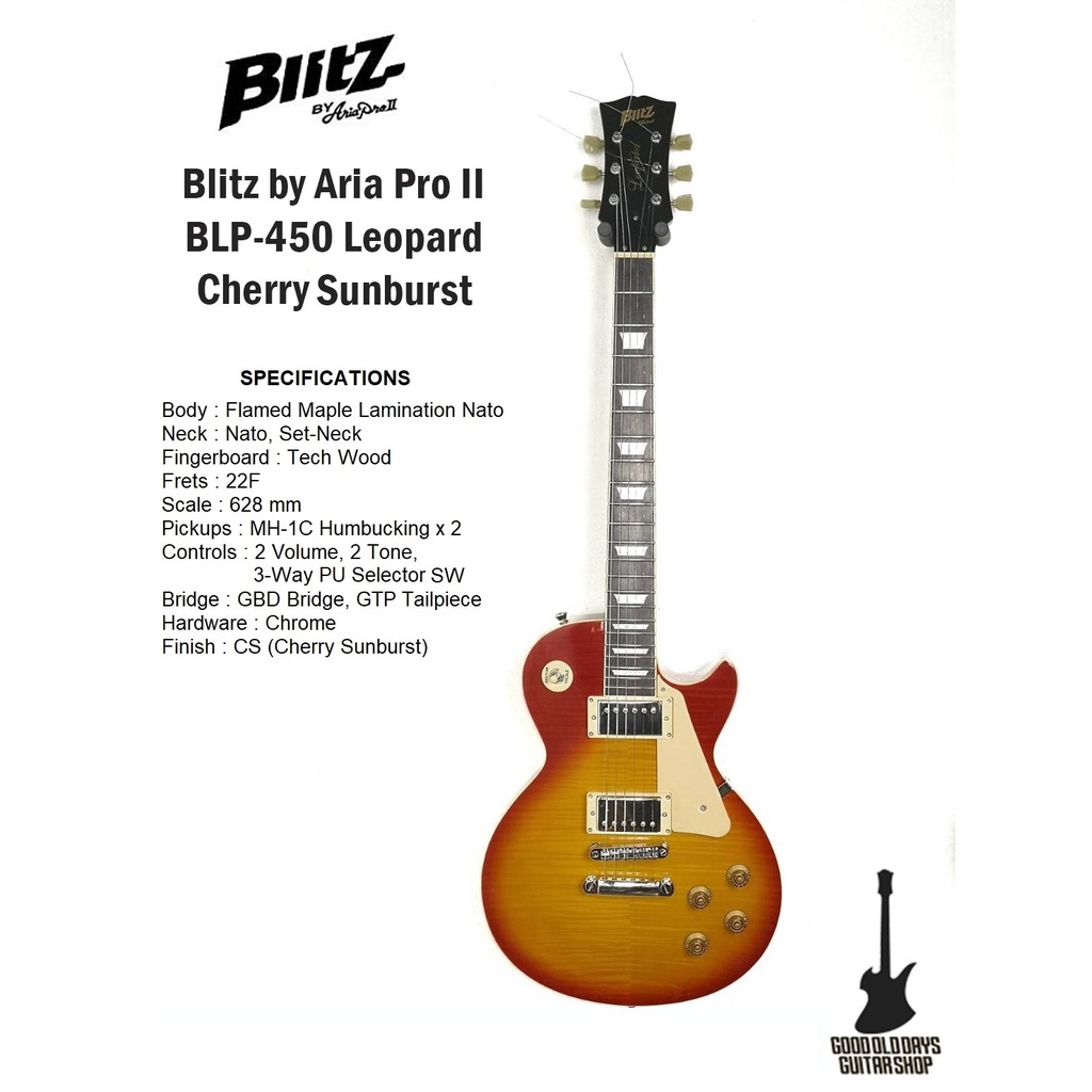 กีต้าร์ BLITZ by Aria Pro ll BLP-450 LEOPARD CS(Cherry Sunburst