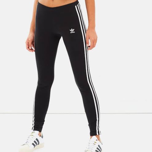 Adidas 3 stripe leggings black shop