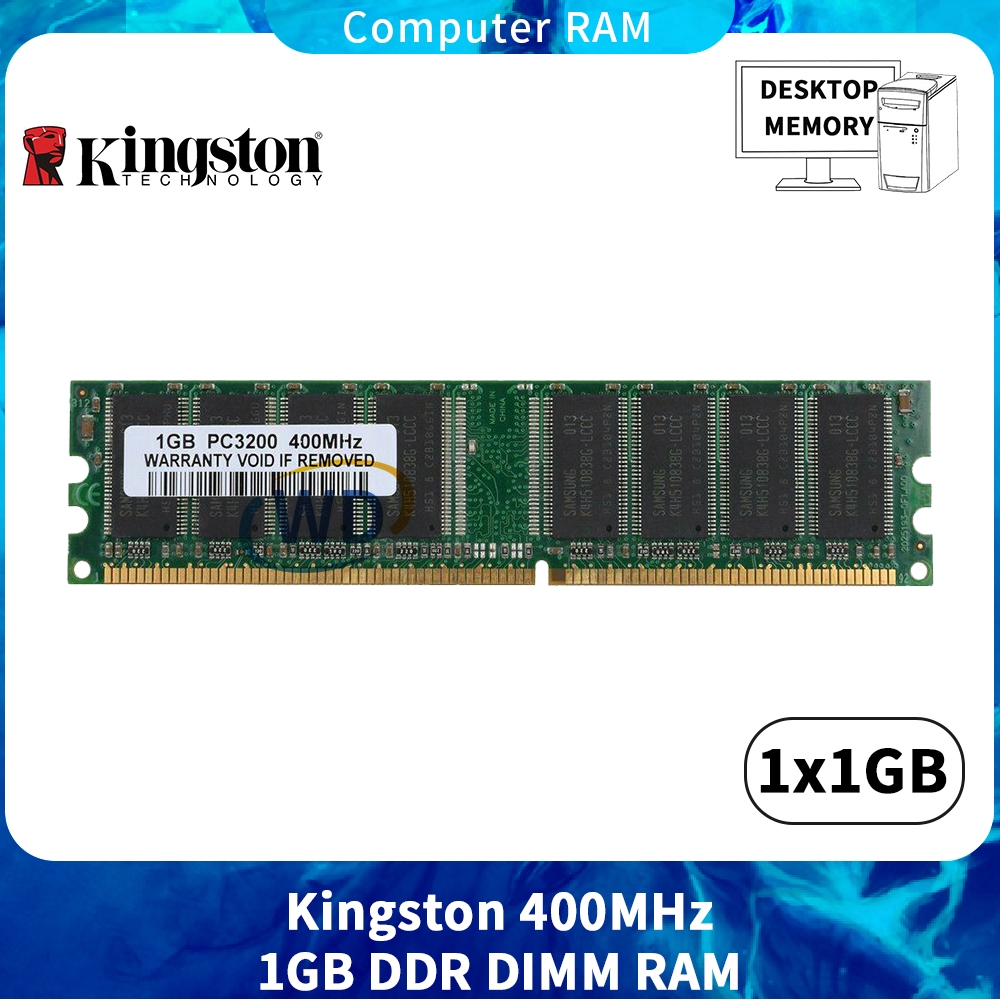 KINGSTON 1Gb Pc-3200 Ddr 400Mhz 184Pin Dimm PC Ram Kvr400x64C3a/1g