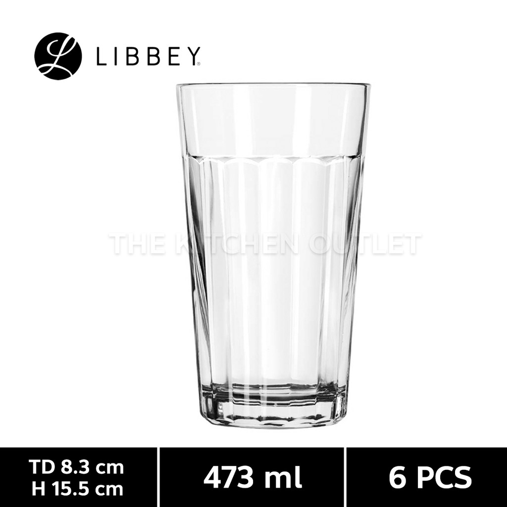 Glass DuraTuff 16 oz. Paneled Glass Tumbler by Libbey - 15642