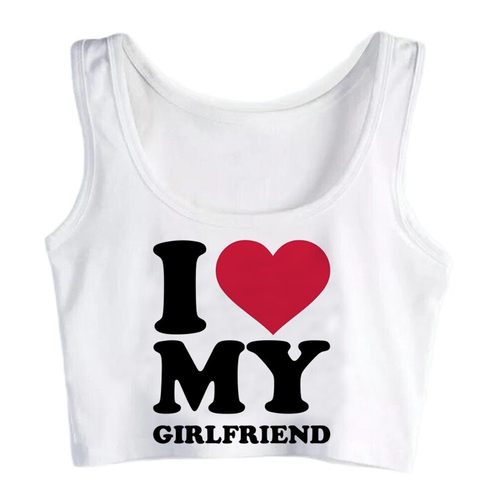 I Love My Girlfriend เสื้อกล้าม เสื้อครอปท็อป ฮิปฮอป ลายกอธิค ไซเบอร์ y2k  2000s | Shopee Thailand