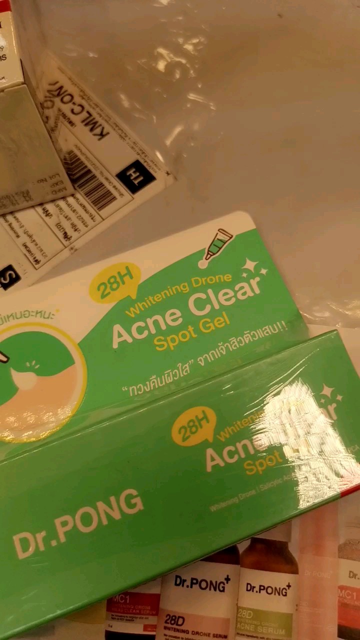 reviewDr.PONG 28H Whitening drone acne clear spot gel เจลแต้มสิว Niacinamide ZincPCA BHA ทดสอบ clinical efficacy ในคนจริง comment 0