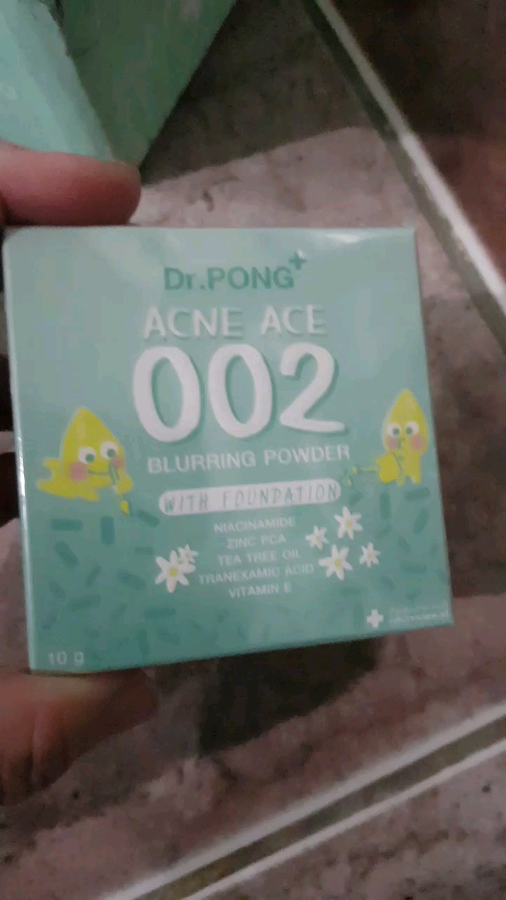 reviewDr.PONG ACNE ACE 002 แป้งผสมรองพื้น สูตรลดสิว - ZincPCA - Niacinamide - Tranexamic acid - Tea Tree oil comment 0