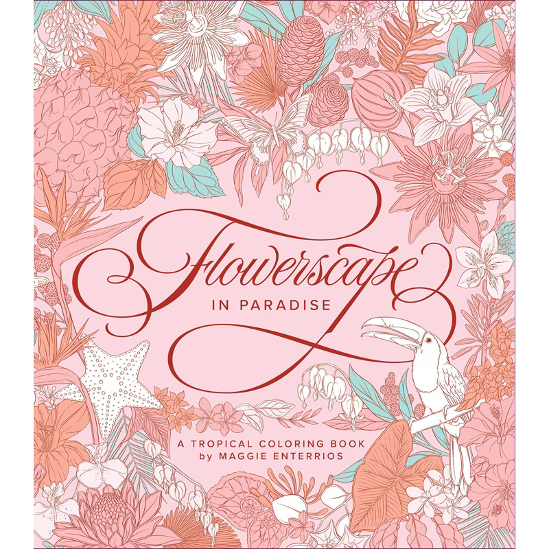 Flowerscape in Paradise Coloring Book & Colored Pencil Set