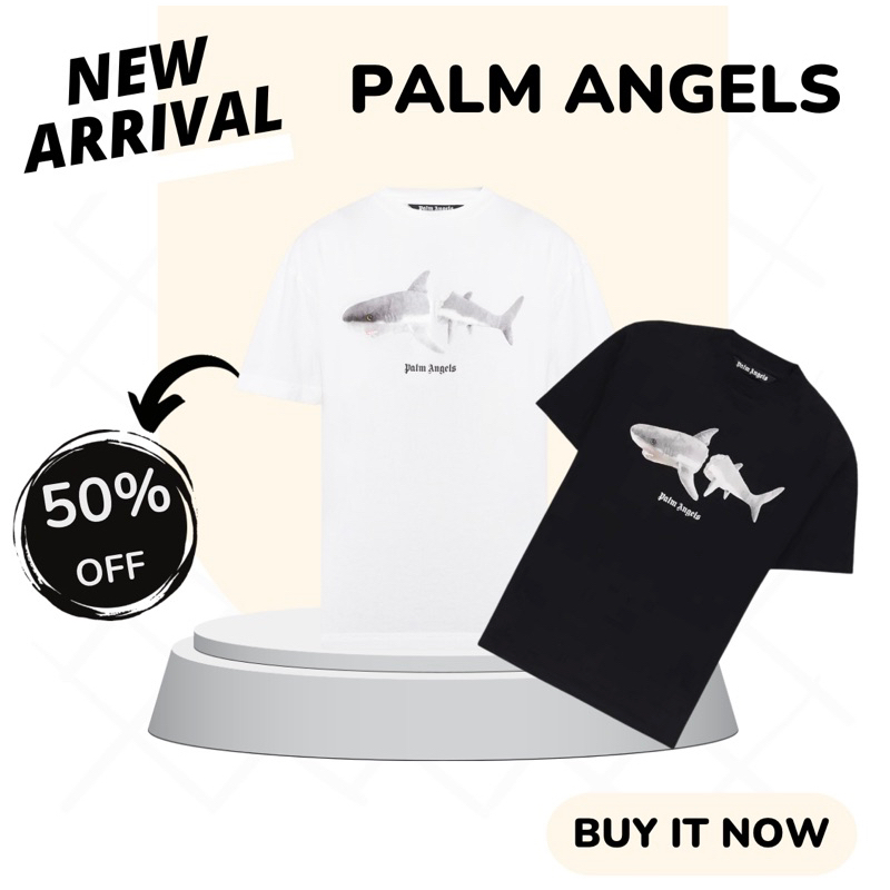 Palm Angels Shark Classic tee🌴ของแท้💯🇺🇸 | Shopee Thailand